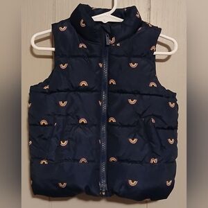 Old Navy Girls 12-18 Months Rainbow Puffer Vest Jacket